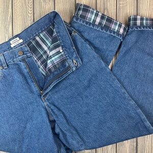 Vintage L.L.Bean Flannel Lined Jeans High Rise Original Fit Size 12 MT